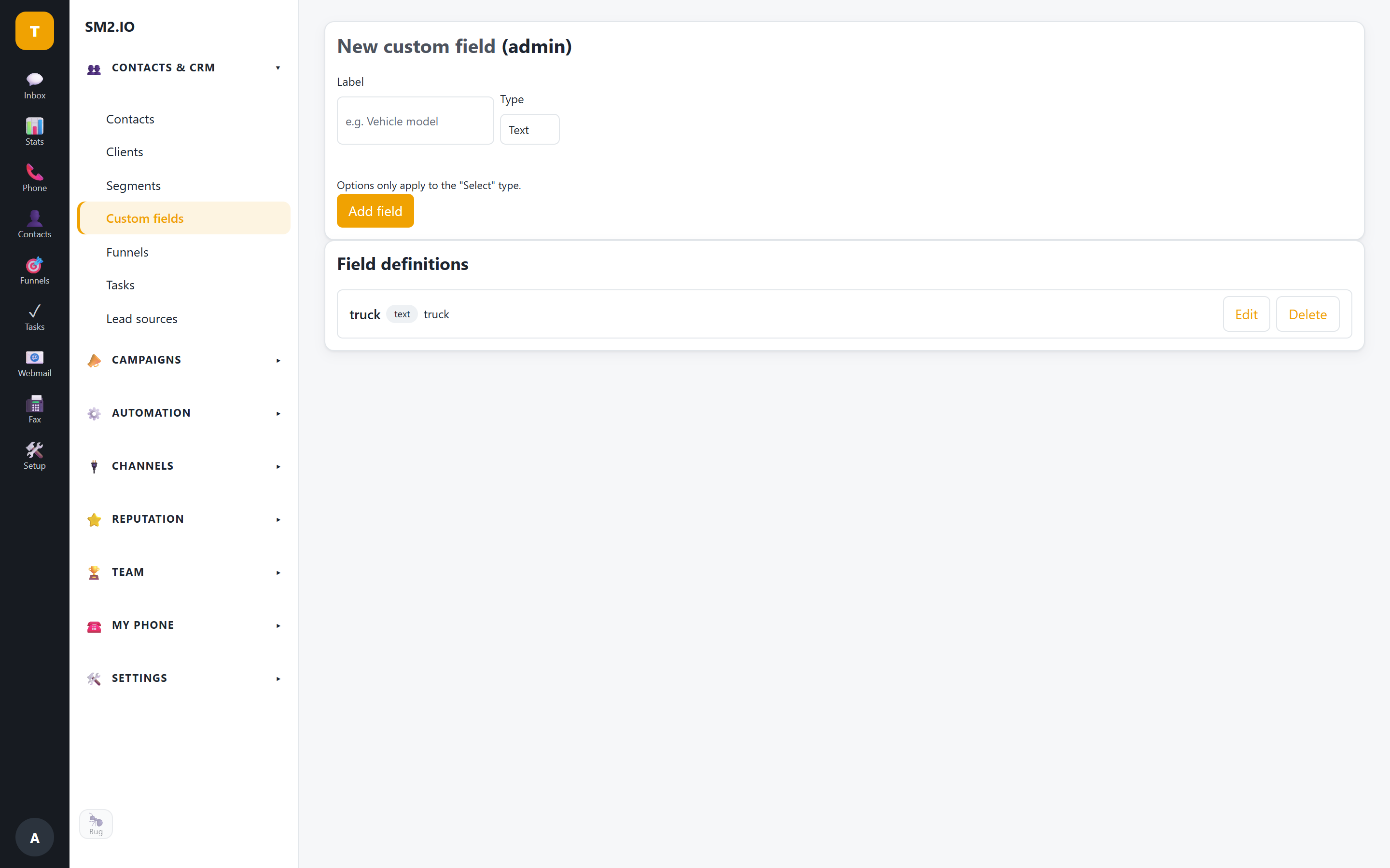 Custom contact fields — SM2.IO Custom contact fields — SM2.IO
