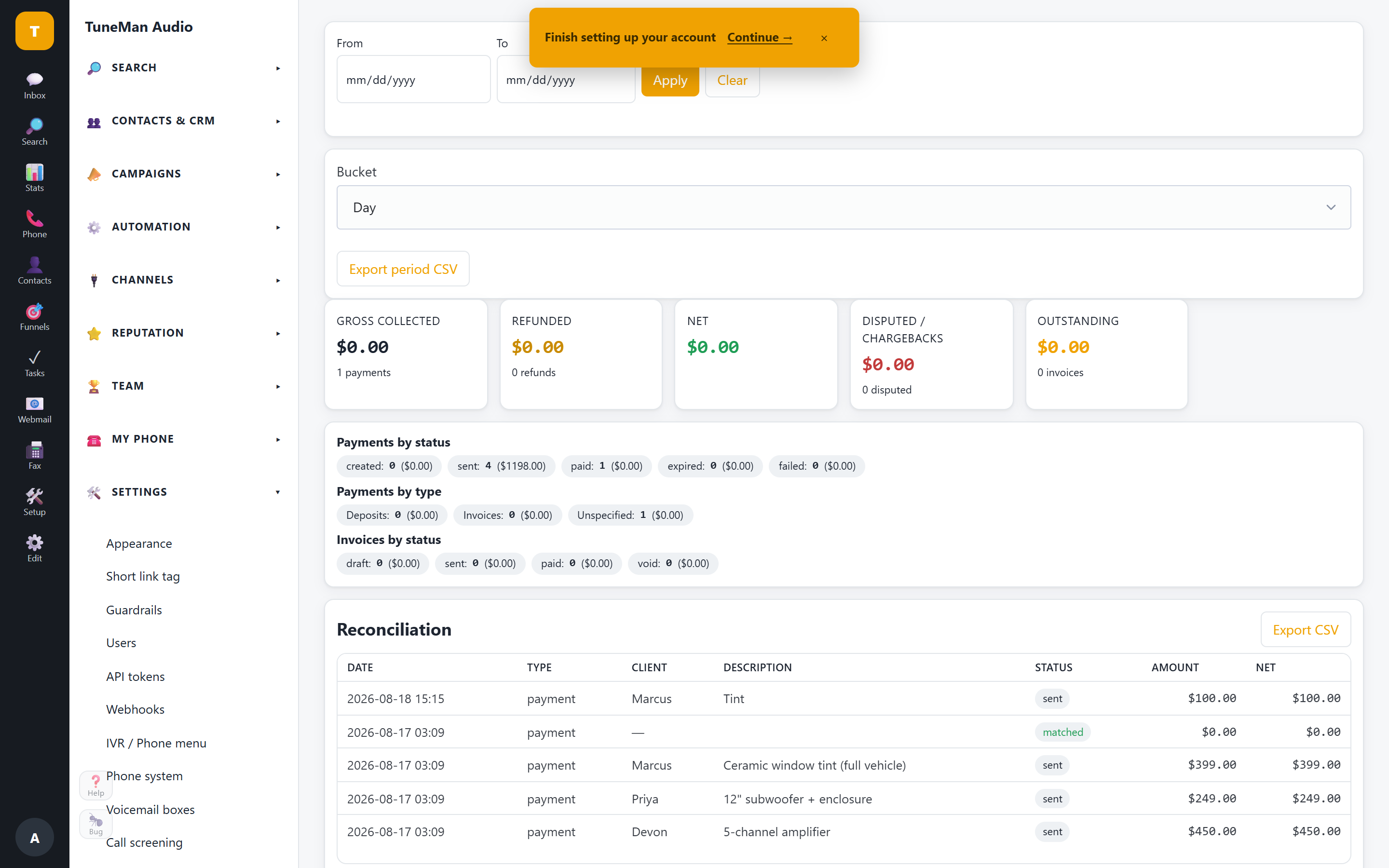 Financials & reconciliation — SM2.IO Financials & reconciliation — SM2.IO