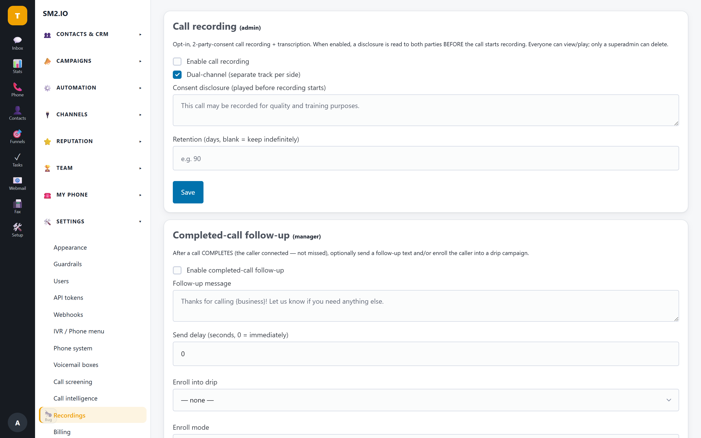 Call recording & transcription — SM2.IO Call recording & transcription — SM2.IO